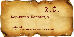 Kapuszta Dorottya névjegykártya