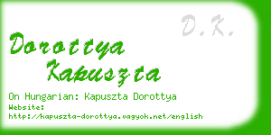 dorottya kapuszta business card